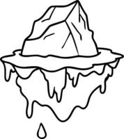 Floating Iceberg Melting Drip Line Art Illustration vector