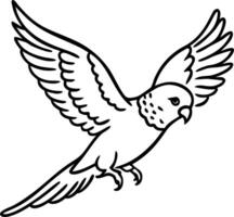 Flying Parrot Outline Art Symbolizing Freedom and Grace vector