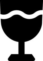Fragile Symbol Wine Glass Black Silhouette Design vector