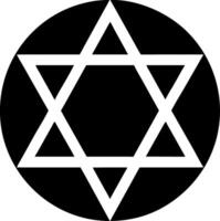 Geometric Star of David Symbol in Circle for Religious and Cultural Designs vector