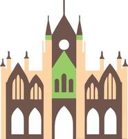Gothic Cathedral Silhouette Illustration for Historical Architecture Design vector