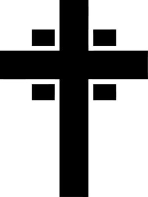 Gothic Black Cross Simple Christian Religious Symbol Design