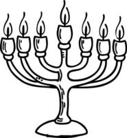 Hand Drawn Menorah Illustration for Hanukkah Holiday Decoration and Celebration vector