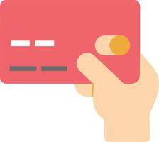 Hand Holding Red Credit Card Illustration for Financial and Shopping Concepts vector
