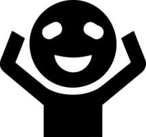 Happy Excited Emoji with Raised Arms Joyful Expression vector