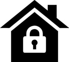 Home Security Symbol House with Padlock Illustration vector