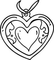 Heart Shaped Pendant Outline Simple Illustration for Design Concepts vector