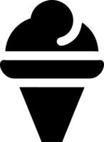 Ice Cream Cone Silhouette Graphic for Food and Dessert Design Projects vector