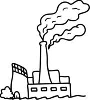 Industrial Factory Illustration with Smoke Emissions for Environmental Concepts vector
