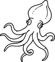 Intricate Illustration of Octopus with Flowing Tentacles for Creative Design Use vector