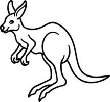 Kangaroo Outline Illustration for Wildlife Design Projects vector