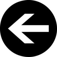 Left Arrow Symbol Black Circle Directional Sign Design Element vector