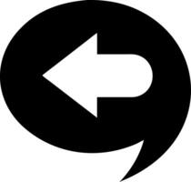 Left Turn Arrow Symbol Inside Speech Bubble for Directional Navigation Concepts vector