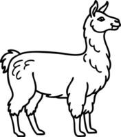 Llama Illustration Black Outline Art for Educational and Decorative Use vector