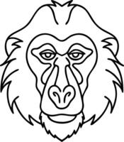 Mandrill Face Art Illustration for Wildlife and Animal Design Projects vector