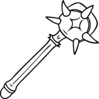 Medieval Spiked Mace Illustration Weapon Design for Fantasy and Gaming Themes vector