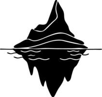 Minimalist Black Iceberg Illustration Symbolizing Hidden Depths vector