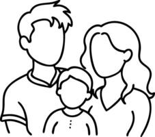 Minimalist Family Portrait Line Art Illustration for Branding and Design vector