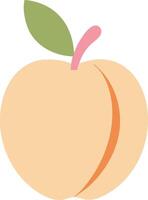 Minimalist Peach Illustration with Leaf for Design and Branding Needs vector