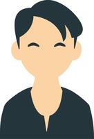 Minimalist Male Avatar with Dark Hair and Smiling Expression vector