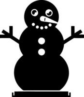 Minimalist Snowman Silhouette with Button Eyes and Stick Arms vector