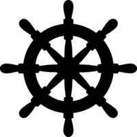 Nautical Ship Wheel Silhouette Design for Maritime Navigation Theme vector