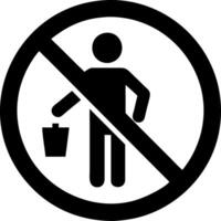 No Littering Prohibited Alert Symbol for Public Cleanliness and Environmental Awareness vector