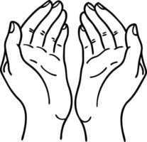 Open Hands Illustration Symbolizing Hope and Support in Format vector