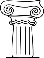 Ornate Greek Ionic Column Capital Illustration for Architecture and Design vector