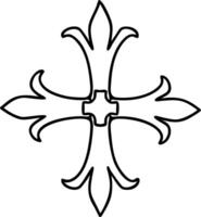 Ornate Fleur-de-Lis Cross Design for Decorative and Religious Use vector