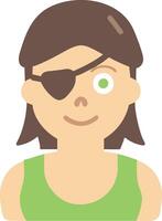 Pirate Girl with Eye Patch and Smile for Character Designs vector