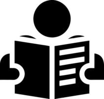 Person Reading Book for Education and Media Communication vector