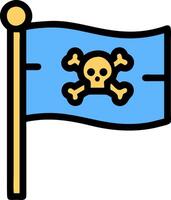 Pirate Flag with Skull and Crossbones for Nautical Themes vector