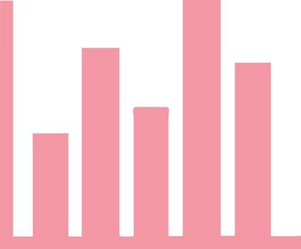 Pink Bar Chart Illustration for Data Analysis and Business Reports vector