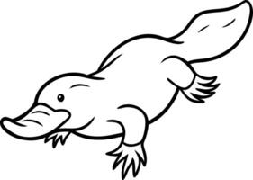 Platypus Line Art Illustration Unique Animal Design vector