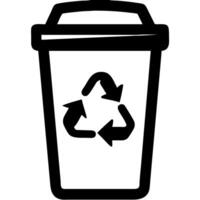 Recycling Symbol on Trash Bin for Waste Management and Environmental Conservation vector