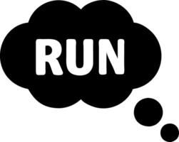 Run Concept Thought Bubble Motivational Illustration for Fitness and Action Themes vector
