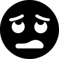 Sad Face Emoji Black and Gray Expressing Emotion and Mood vector