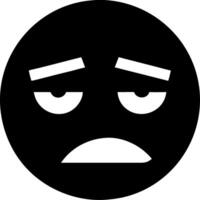 Sad Face Negative Emoticon Black Circle for Mood Expression and Communication vector
