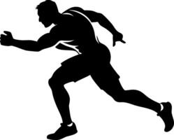 Silhouette of Athletic Runner in Motion Capturing Dynamic Speed and Energy vector