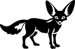 Silhouette of Fennec Fox with Large Ears Illustration for Wildlife Design vector