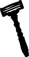 Silhouette of Classic Safety Razor for Grooming and Hygiene Design vector