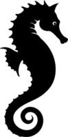 Silhouette of a Seahorse Illustration for Marine and Ocean Design Projects vector