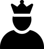 Silhouette of Person with Crown Simple for Leadership and Royalty Themes vector