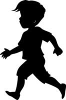 Silhouette of Running Child Illustration for Playful Themes vector