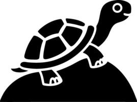 Simple Turtle Illustration on Hill for Nature and Wildlife Design Projects vector