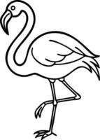 Simple Flamingo Outline for Art and Design Projects vector