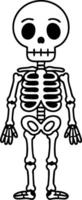 Simple Cartoon Skeleton Illustration for Educational and Halloween Use vector