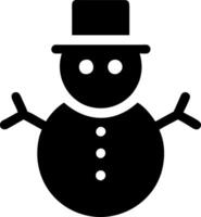 Simple Snowman with Hat and Buttons for Winter Themes vector