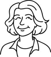 Smiling Woman Portrait Line Art Illustration Suitable for Websites and Graphics vector
